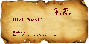Hiri Rudolf névjegykártya